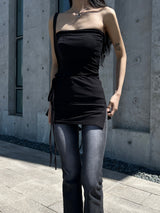 SALE! Side hole long strap sleeveless mini dress (2 colors)