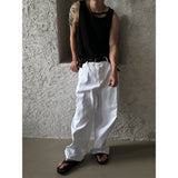 [UNISEX] Tuck wide denim pants (2color)