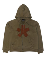 スターパッチフードジップアップ(KHAKI)