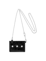 NO.629 [SILVER] SPIKY LEATHER CARD WALLET CROSS NECKLACE