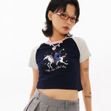 WITCHラグランクロップtシャツ
