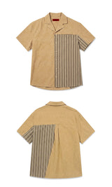 Ethnic Coloring Open Collar Shirts Beige (Ver. 26ss)
