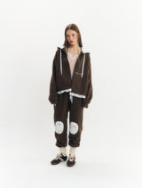 Fluffy Zip-Up Hoodie (Brown)