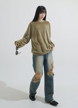 Glitter ribbed velvet top
