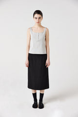 wool line midi skirt_black