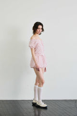 MINI HEART BALLOON SKIRT PANTS / WHITE