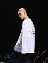 24AWバタフライシークエンス2カラープリントストラクチャードロングスリーブTシャツ