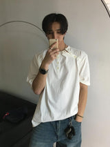 ASCLOダブルヘンリーネック半袖Tシャツ (2color)