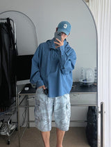 ASCLO ウォッシュドカモデニムハーフパンツ (2color)