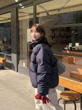 [unisex] ヒョカンチェックカラーマッチングウェロンパディングジャンパー