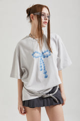 BEADS RIBBON T-SHIRT