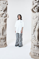 shirring wide banded pants (GRAY)