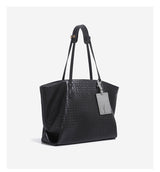 Woven Texture Large Square Tote Bag with Pouch