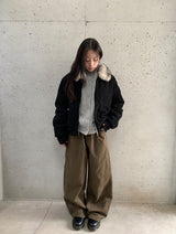 Hugin Cut Cotton Balloon Wide Pants