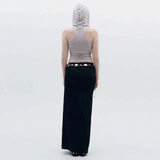 Hole Sleeveless Hoodie [Beige]