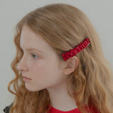 SQUARE SHIRRING HAIR PIN (BURGUNDY)