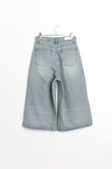 light washing bermuda denim pants