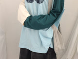 Number-printed color long sleeve