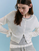 BASIC LINEN CARDIGAN WHITE