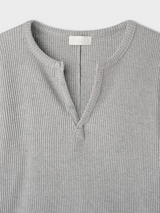 Waffle henry neck loose long sleeves(4color)