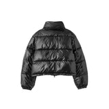 【即日発送】WOMAN グロッシーショートエコダウンジャケット [BLACK]
