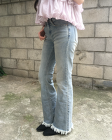ローライズ フリンジ ブーツカット パンツ