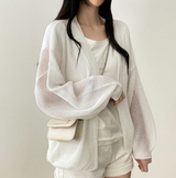 Amit Bolero Loose Fit Puff Knit Cardigan 