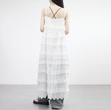 Bullet lace punching long dress