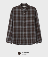 Landwai 3171 Daily Overfit Check Long Sleeve Shirt