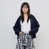 Two Way Logo Hoodie Zip Up_navy