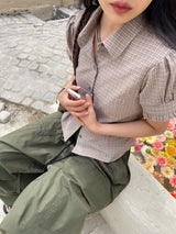 checke frill shirt