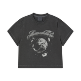 25SS ギャラクシーピグメント クロップ ショートスリーブ Tシャツ チャコール
