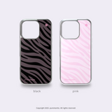 [made] GAL zebra Silver Epoxy Phone Case (black)