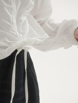 Crinkle shirring ribbon windbreaker -2C