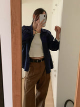 Noiton リブUネックTシャツ