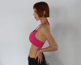 6 color halter neck cap built-in inner bra top