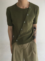 diagonal slick cardigan(4colors)