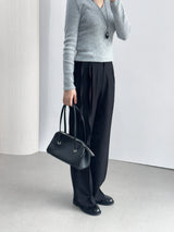 Lucen Strap Pintuck Semi-Wide Slacks Pants
