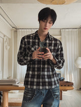 25FW★ [LANARCH] Destroyed Check Shirt