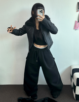 SLIM RIDER SHEEP CROPPED SHORT HIP PADDING 🖤🩶2COLOR