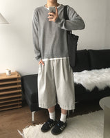 Wale Linen V-neck Knit