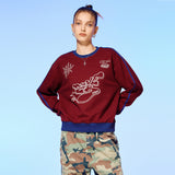 OLD SPORTS TEAM SWEATSHIRT-BURGUNDY