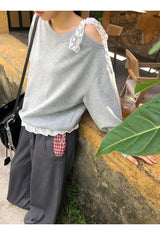 Check Detail Wide Slacks Pants