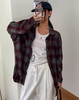 Posi smooth overfit checked shirt
