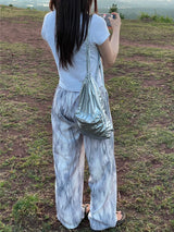 Tie-dye summer wide pants