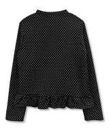Dot Frill Daisy Logo Kint Cardigan_Black