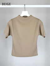 リブハーフネックTシャツ (4C)