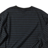 Untitled ビギニング ストライプビッグロゴサルファーダイ長袖 Faded Black