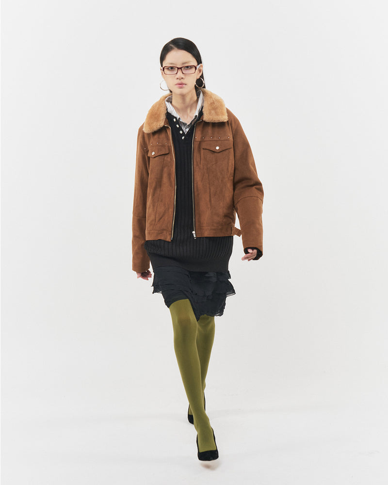 Bluesf searing suede short jacket