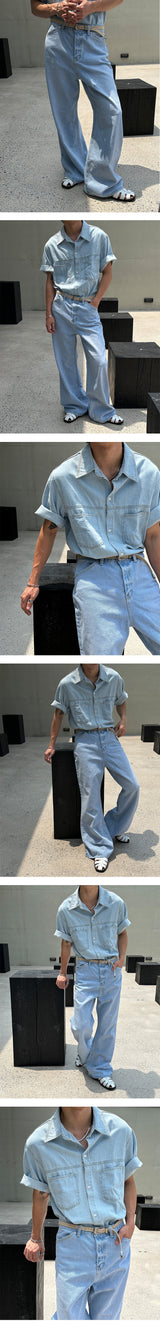 [S/S] Wide flare denim pants